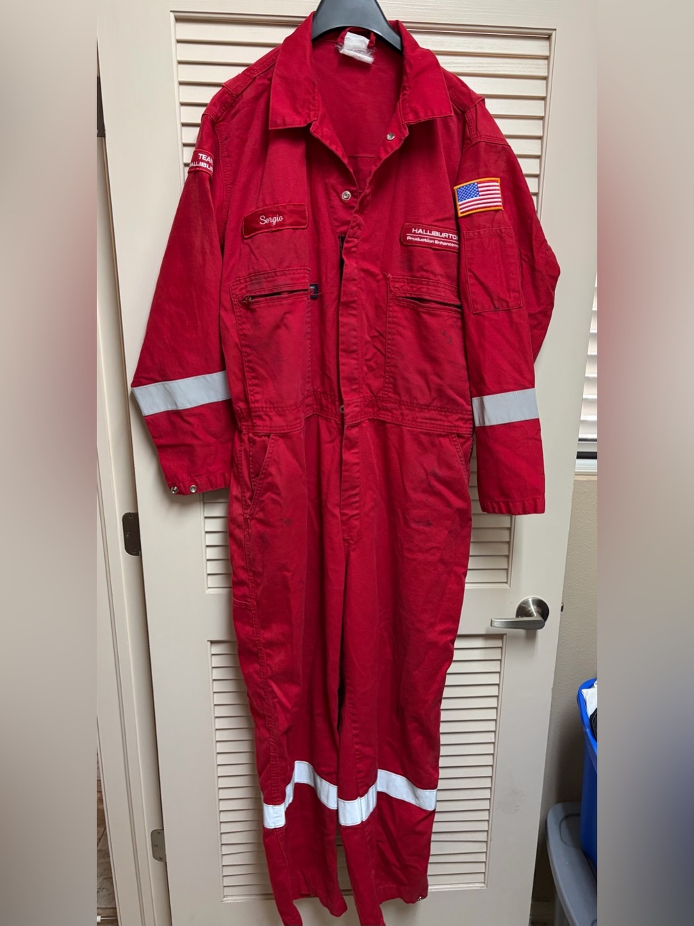Wenaas Halliburton FR Coveralls Mens 48 Red HRC2 Oilfield Workwear Jumpsuit